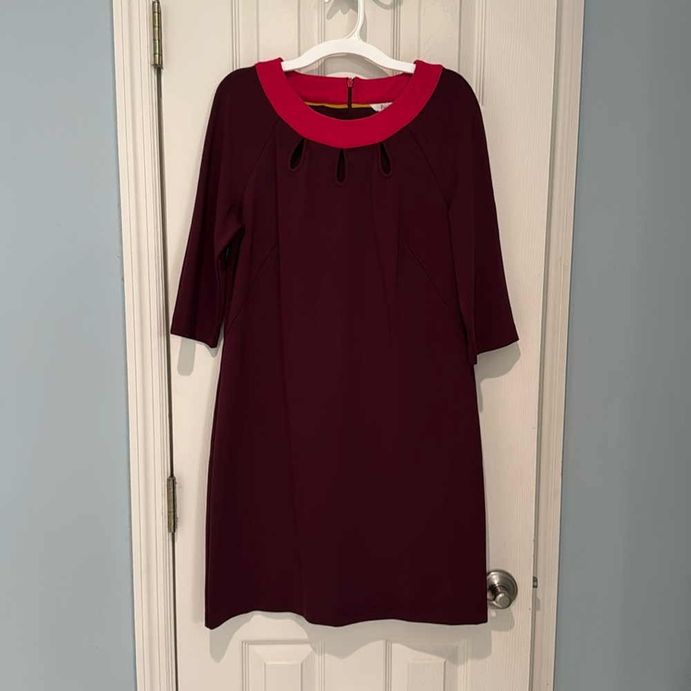 Boden knit dress maroon/pink Sz 6